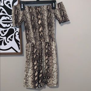 Off the Shoulder Snakeskin Romper